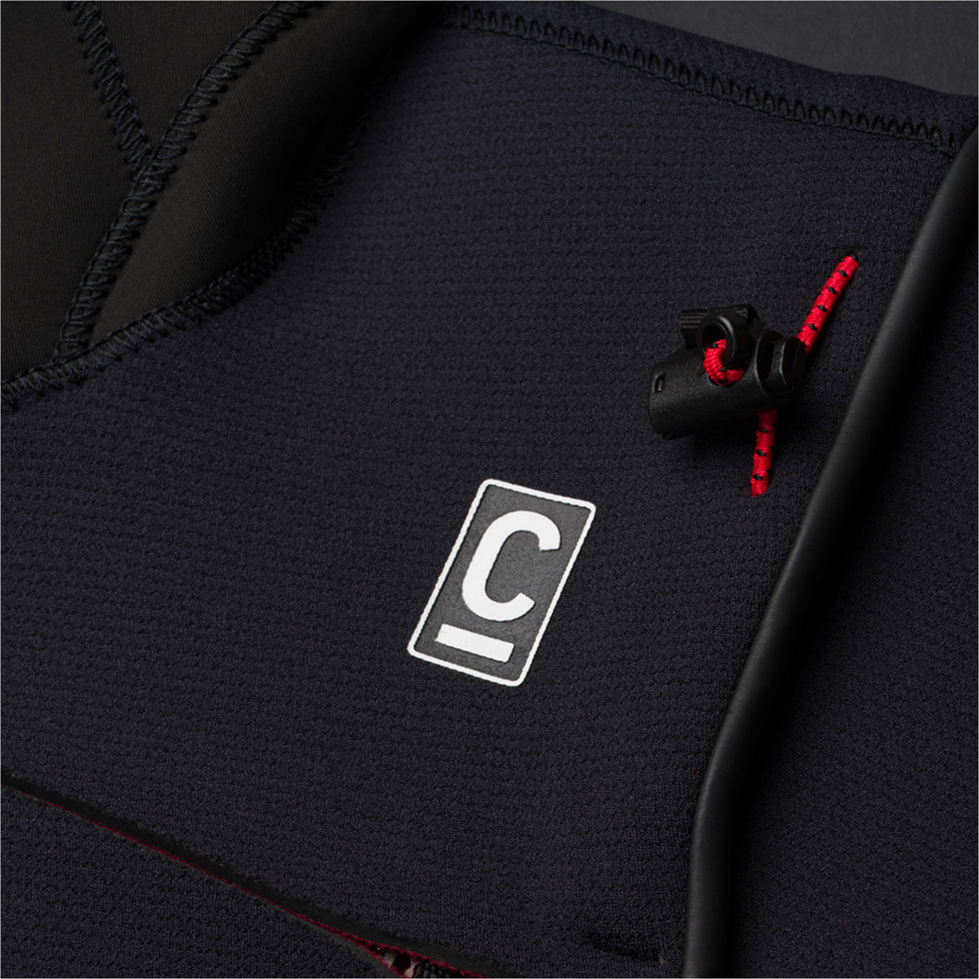 2026 C-Skins Mens Nuwave Session 5/4/3mm Chest Zip Wetsuit CSE54MC - Black / Black / Red